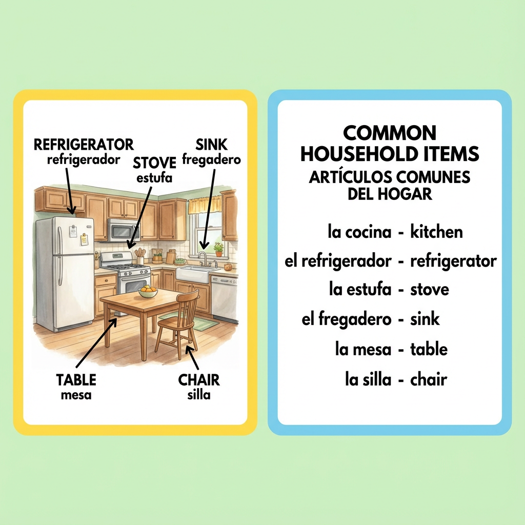 Language learning materials example with multilingual text created with Nano Banana Pro