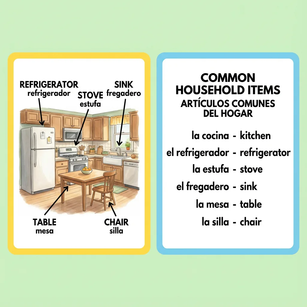 Language learning materials example with multilingual text created with Nano Banana Pro