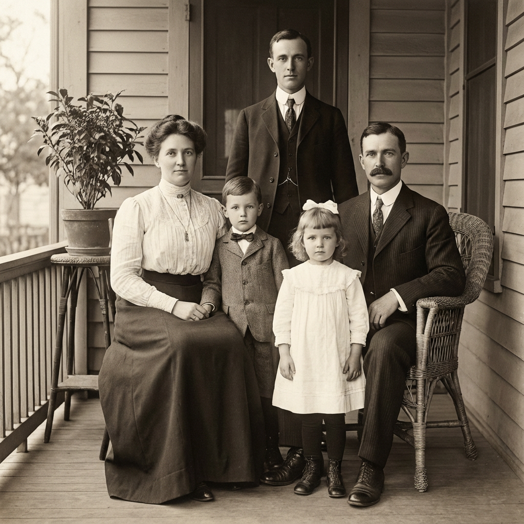 Photo restoration example showing before and after with Nano Banana Pro