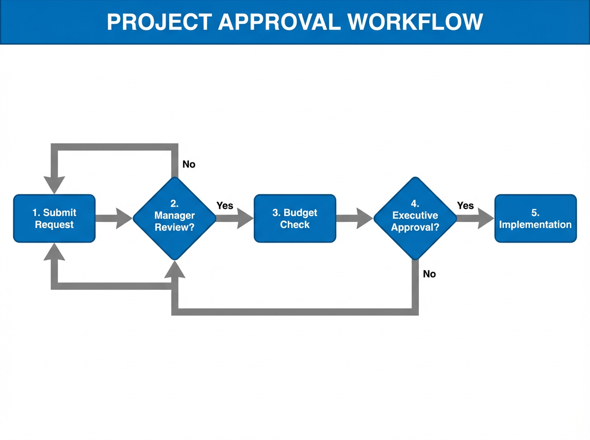 Process flow diagram example for business workflow created with Nano Banana Pro