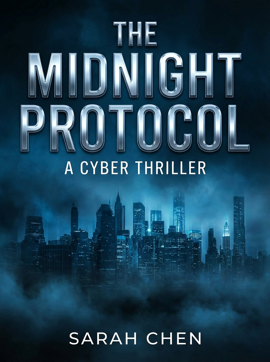 Book cover design concept for thriller novel generated with Nano Banana Pro