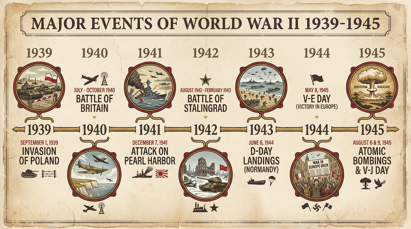 Historical timeline infographic example created with Nano Banana Pro